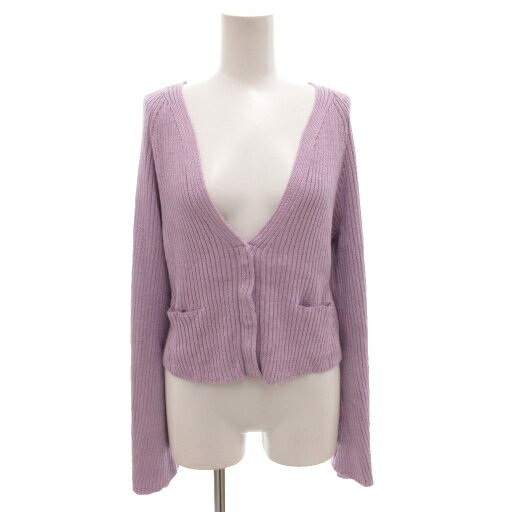 【中古】マメクロゴウチ Mame Kurogouchi 22SS Washable Linen Knitted Cardiga カーディガン カーデ 麻 リネン 1 紫 パープル ウォッシャブル /FF レディース 【ベクトル 古着】 251009