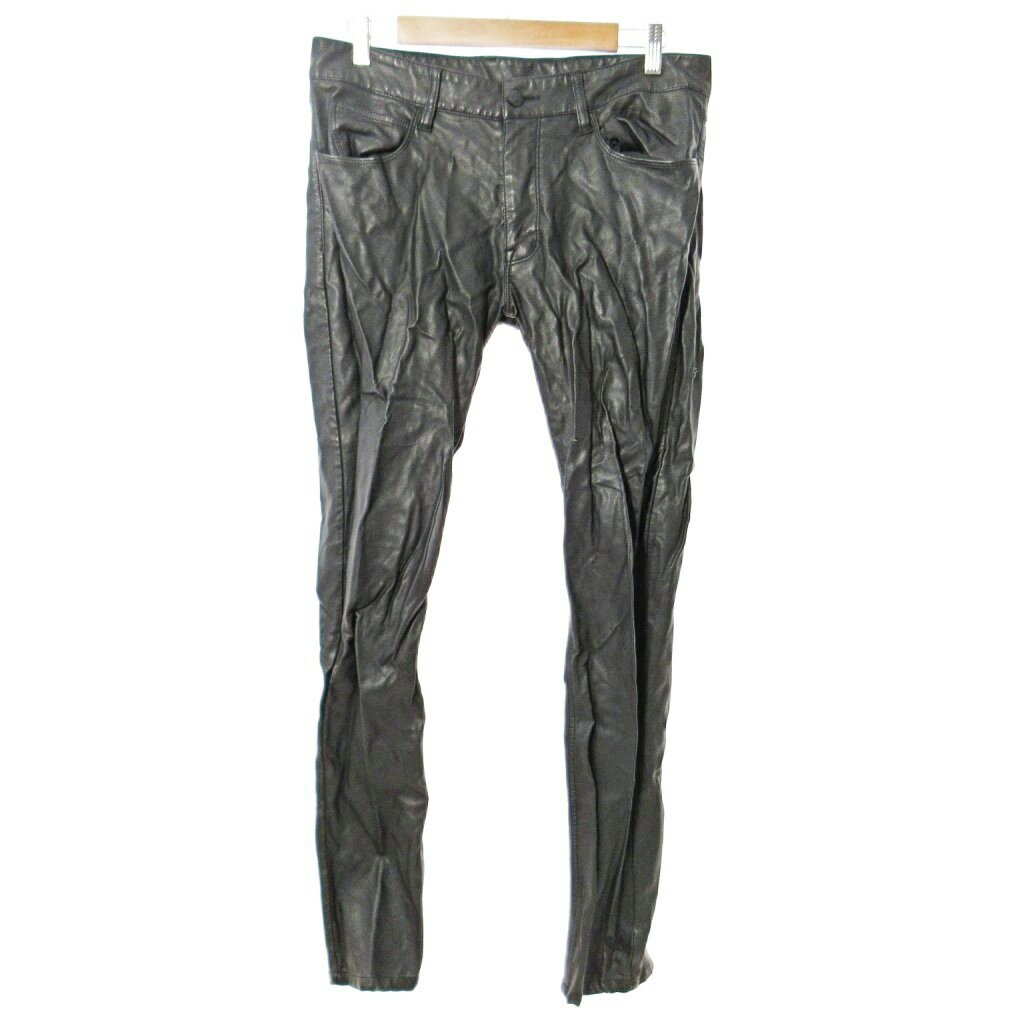【中古】カスタムカルチャー CUSTOM CULTURE フェイクレザーパンツ 3 ブラック 黒 1024 メンズ 【ベク..