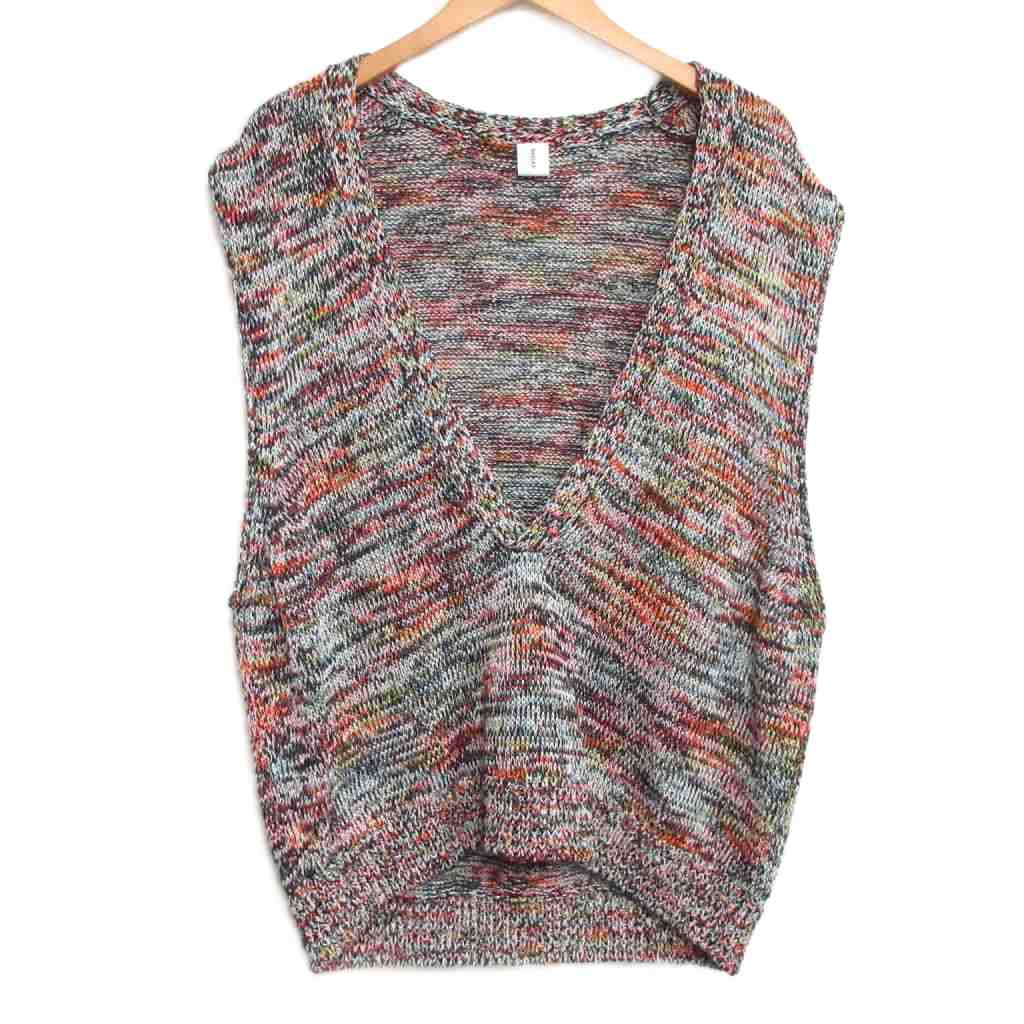 【中古】メイアス MEIAS 美品 CRISPY COTTON MIX COLOR PULL OVER ニットベスト セーター F マルチカラー 1103 メン...