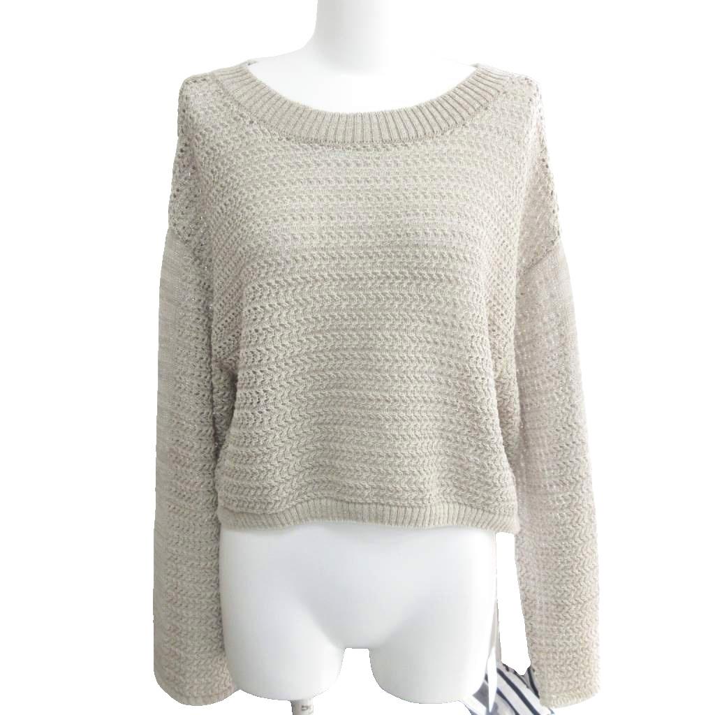 【中古】未使用品 シーグリーン Seagreen タグ付 ペーパーニット メランジ プルオーバー ニット セータ..