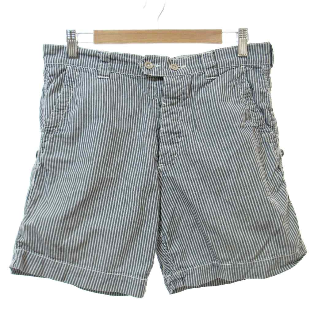 【中古】マーガレットハウエル MHL. ショートパンツ ハーフパンツ ストライプ 2 グレー 1223 【ベクトル 古着】 251223