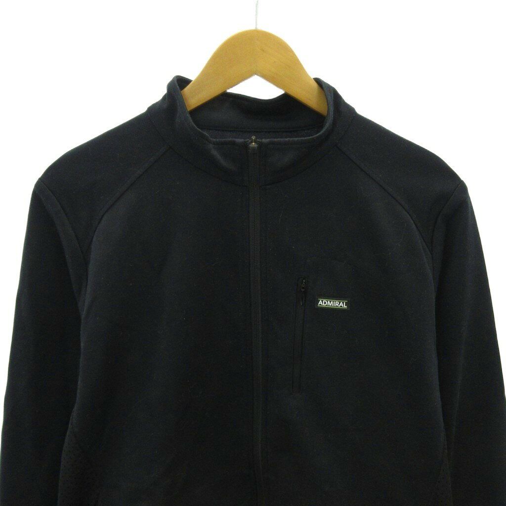 【中古】アドミラル Admiral トラックジャケット ジャージ トレーナー ゴルフウェア ロゴ パッチ L 黒 ブラック 0127 メンズ 【ベクトル 古着】 260127