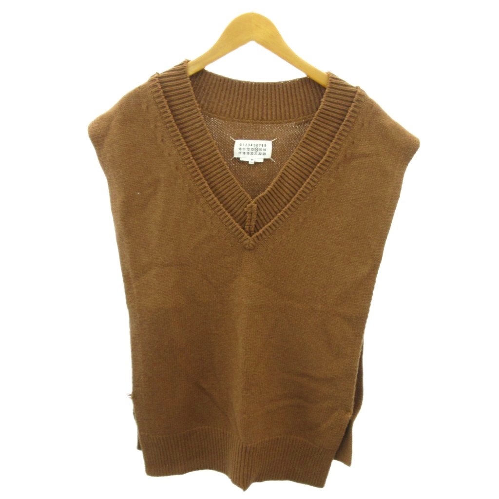 【中古】メゾンマルジェラ 14 Maison Margiela 14 美品 ニット ベスト プルオーバー イタリア製 S 茶 ブラウン 0128 メンズ 【ベクトル..