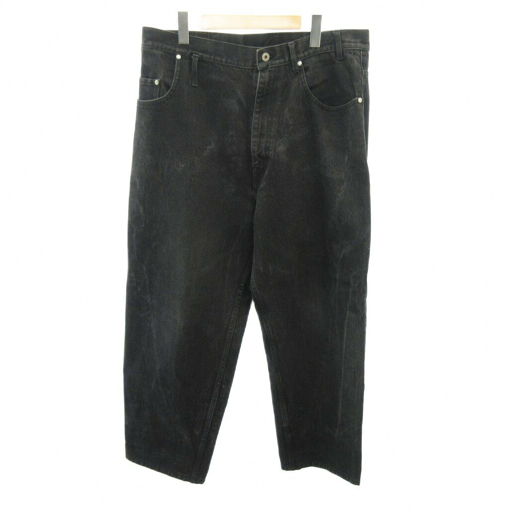 【中古】エッセイ ESSAY DEKABAKI BAGGY バギー デニムパンツ ジーンズ ジップフライ M 黒 ブラック ES07P-03 0215 メンズ 【ベクトル ..