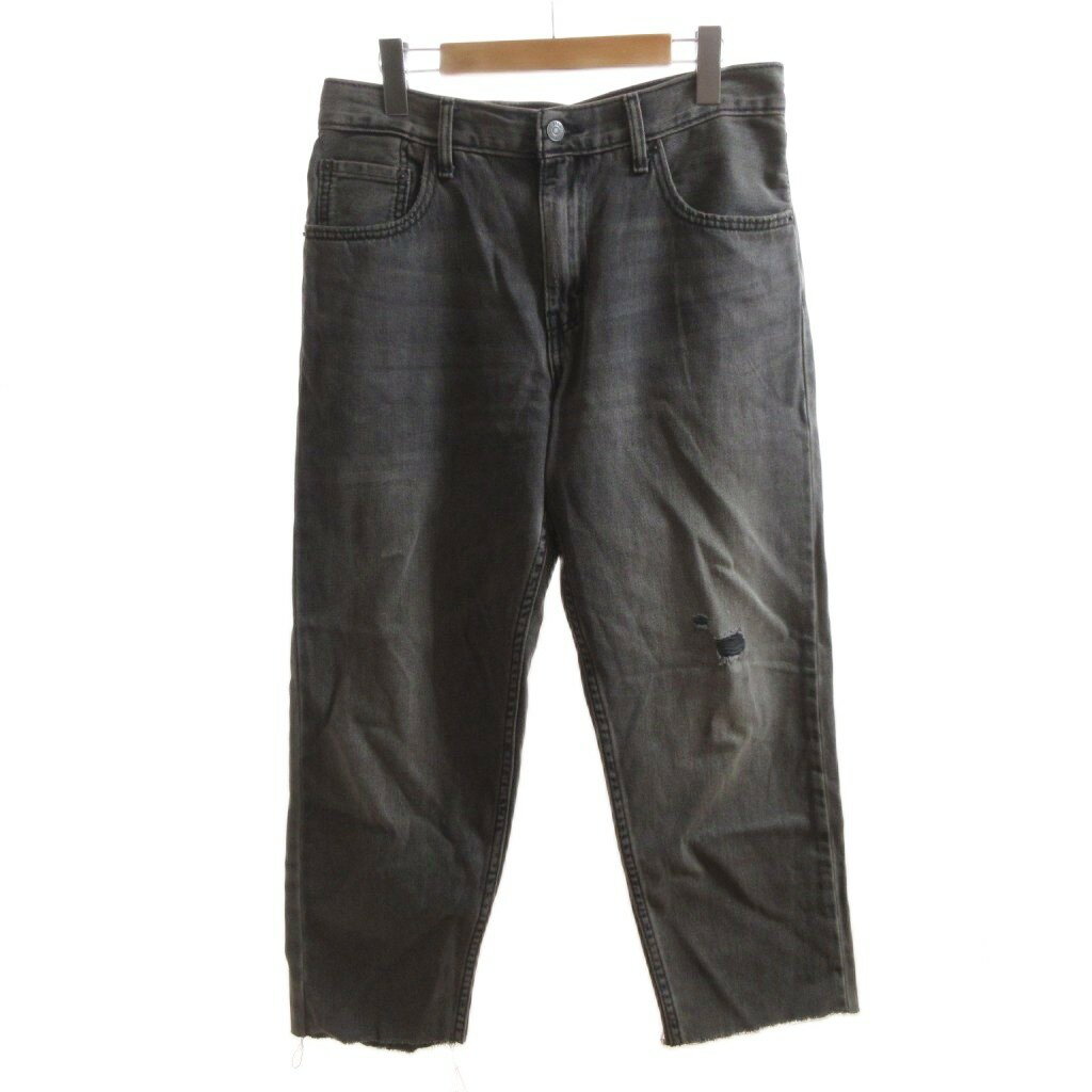 [중고] 리바이스 Levi's 미품 데님 팬츠 청바지 W31 블랙 블랙 데미지 가공 컷오프 잘라 밑단 / SJ 남성 [벡터 헌옷] 260414