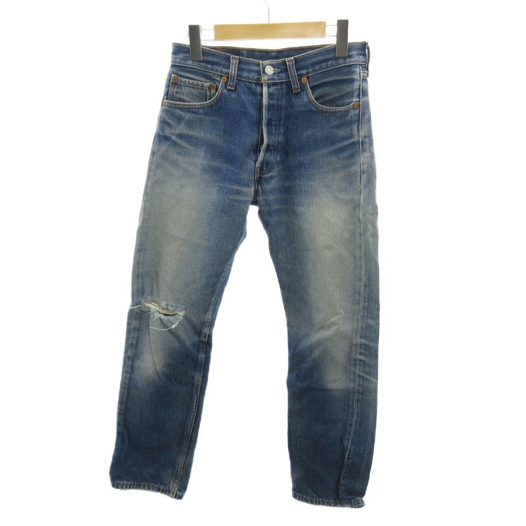 リーバイス Levi's ヴィンテージ 90s 501 デニムパンツ ジーンズ ストレート ボタンフライ Baldwyn工場製 W29 L32 インディゴブルー 0311 メンズ  260311