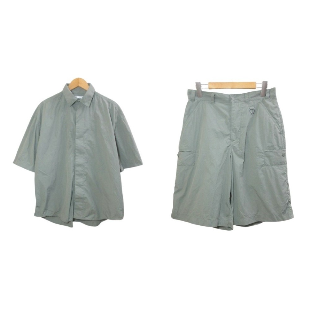樂天商城 - 【中古】ザラ ZARA セットアップ シャツ ハーフパンツ 半袖 ナイロン S 175/76A カーキ系 /X メンズ 【ベクトル 古着】 260408