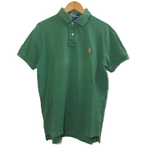 【中古】ポロ バイ ラルフローレン Polo by Ralph Lauren ポロシャツ 半袖 ポニー刺繍 ワンポイント カスタムフィット M 緑 グリーン IBO92 /X メンズ 【ベクトル 古着】 260404