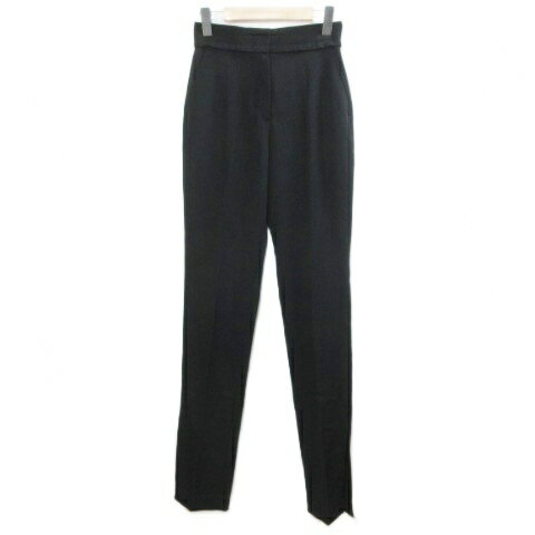未使用品 ジャックムス JACQUEMUS タグ付き 23SS LE PANTALON TIBAU パンツ 側章 バージンウール ハイウエスト サイドスリット 34 日本サイズXS相当 黒 ブラック ■MNK6 /X レディース  260317