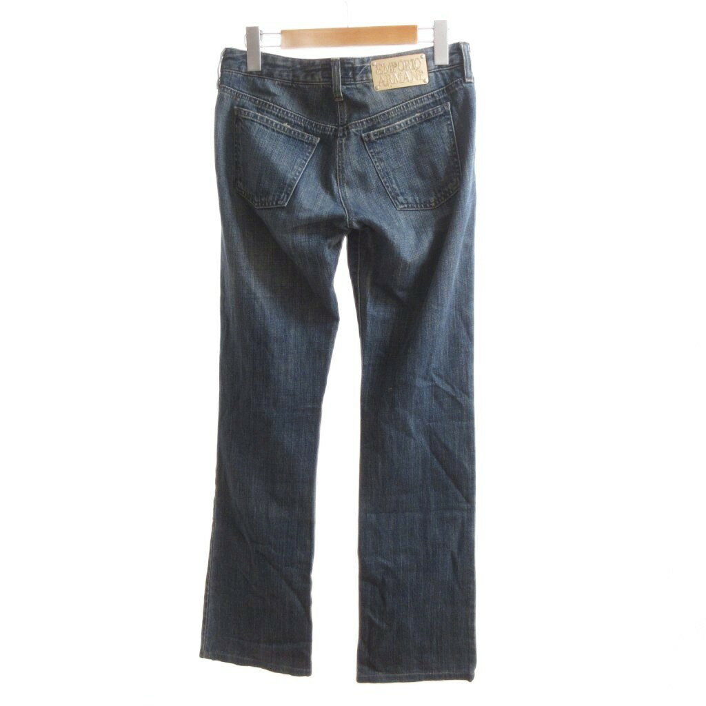 【中古】エンポリオアルマーニ EMPORIO ARMANI デニムパンツ ジーンズ 27 紺 ネイビー ストレートレッグ フルレングス ウォッシュ加工 /SJ メンズ 【ベクトル 古着】 260414