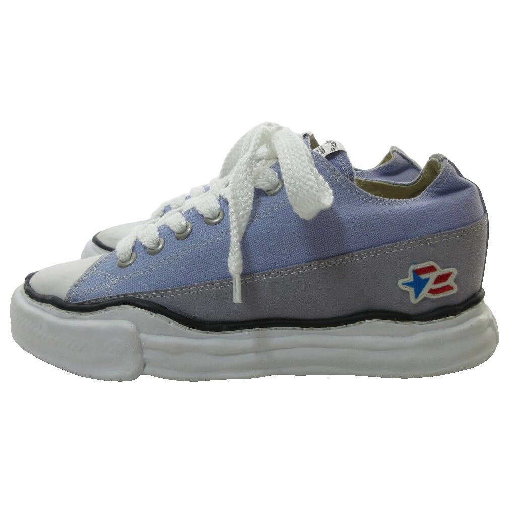【中古】ミハラヤスヒロ MIHARA YASUHIRO ×STUDIO SEVEN 20AW スニーカー ローカット 厚底 レースアップ バイカラー パープル グレー メンズ 【ベクトル 古着】 260329