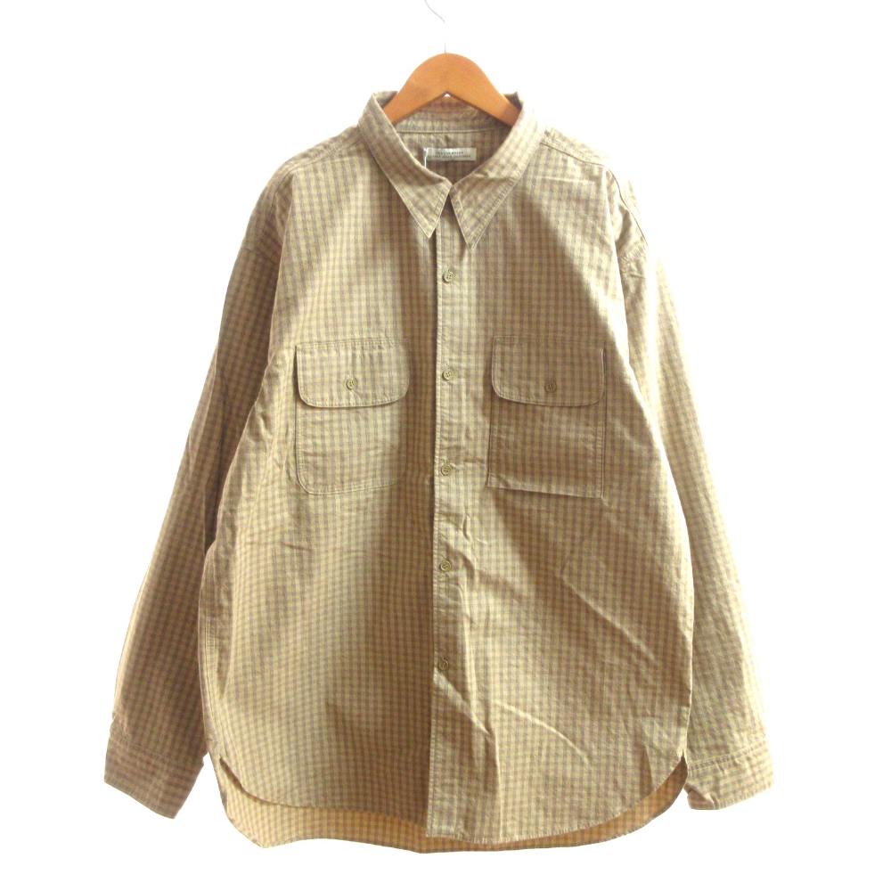 未使用品 オールドジョー OLDJOE タグ付き 25SS TOP-NOTCH UNIFORM SHIRTS チェックシャツ 長袖 L SAND ■BL4 メンズ  260408