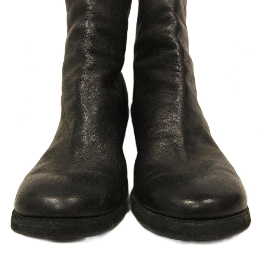 【中古】グイディ GUIDI ヒールブーツ ブーティ レザー バックジップ チャンキーヒール 36 黒 ブラック IBO92 レディース 【ベクトル 古着】 260411