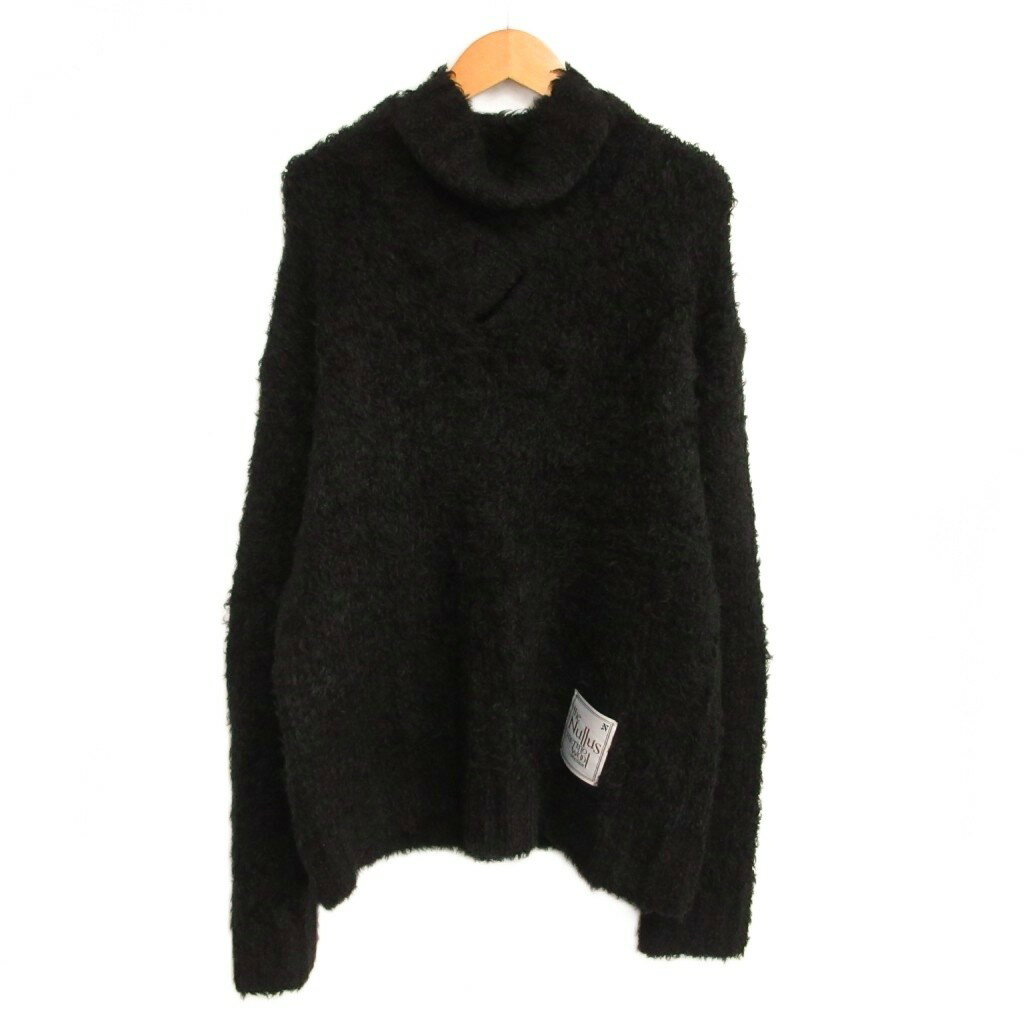 ヌルス NULLUS DECONSTRUCTED COLLAR MOHAIR KNIT モヘヤニット 2 黒 ブラック NUAW24KNI001-BLK メンズ  260421