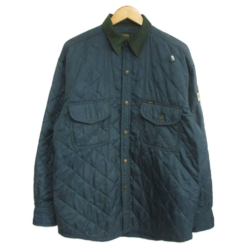 リー LEE ×Durabilt 80-90s ナイロン キルティングシャツ ジャケット 中綿 S ダークグリーン IBO96 メンズ  260528