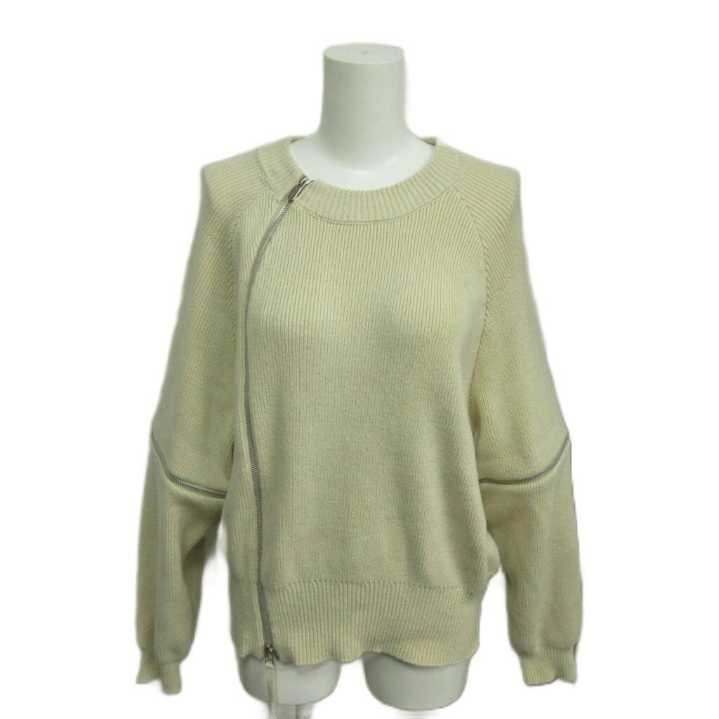 メゾンスペシャル MAISON SPECIAL Zip Fastener Docking Design Knit Wear ニット セーター 長袖 2WAY F アイボリー レディース  260522