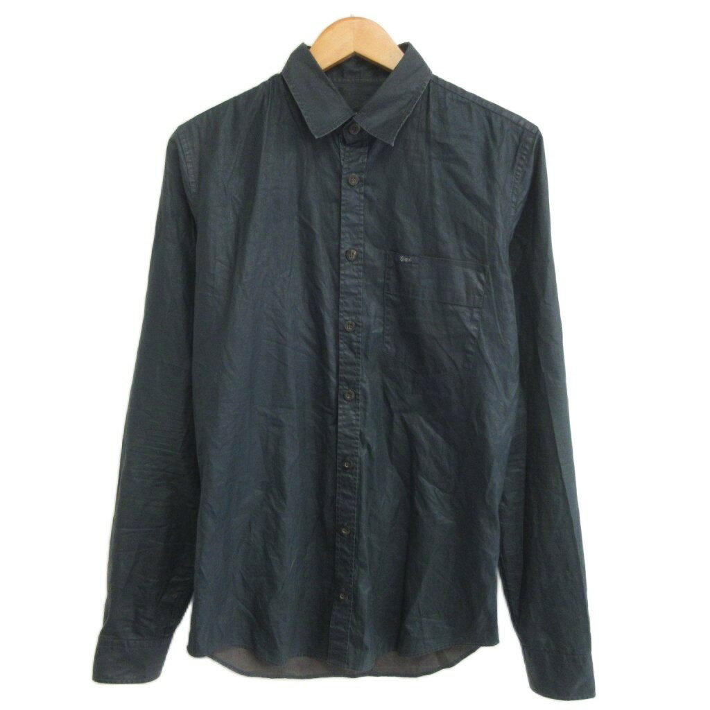 gucci///////////////\' - 【中古】グッチ GUCCI by TOM FORD トムフォード期 コーティングシャツ 長袖 15/38 ダークグリーン IBO98 メンズ 【ベクトル 古着】 260525