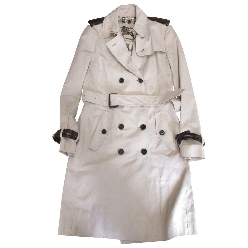 中古 バーバリー BURBERRY プローサム 希少 GBBURLIMCAS トレンチコート レザー切替 ノバチェック UK10 auc-vector-20989454 ブランド古着の買取販売ベクトル サンプル画像3