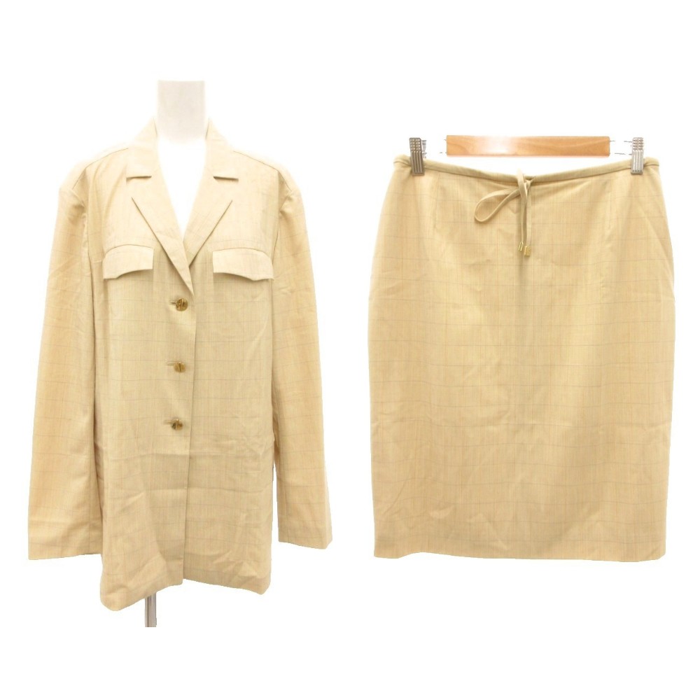 【中古】エスカーダ ESCADA スーツ セットアップ シャツジャケット スカート ひざ...