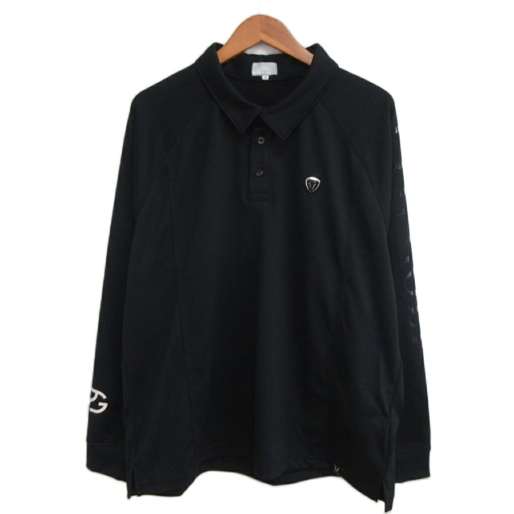 【中古】シーピージー ゴル CPG GOLF 美品 ゴルフウェア ポロシャツ 袖プリント 長袖 5 黒 ブラック メンズ 【ベクトル 古着】 260703