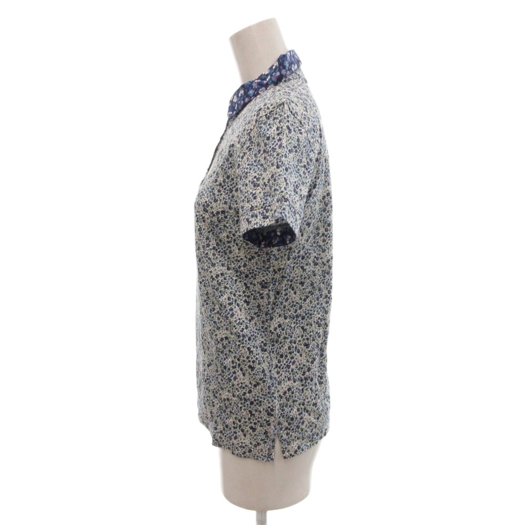 ブランド古着の買取販売ベクトルの【中古】liberty art fabric 美品 ポロシャツ 半袖 36 青 ブルー 花柄 /NL レディース 【ベクトル 古着】 260715｜アングル3