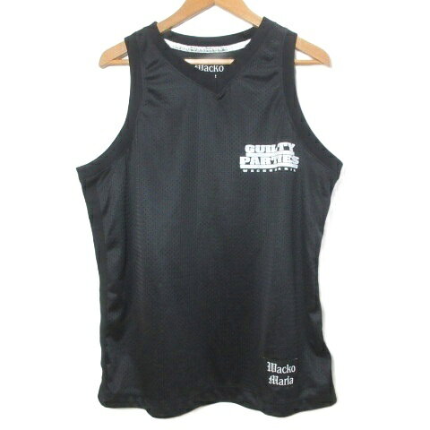 【中古】ワコマリア WACKO MARIA 23SS BASKETBALL JERLEY バスケットボール ジャージー タンクトップ メッシュ プリント S 黒 ブラック /X メンズ 【ベクトル 古着】 260912