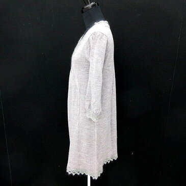 レイビームス Ray Beams ニット チュニック丈 ウール混 無地 グレー 180109 レディース 【中古】【ベクトル 古着】 180109 ブランド古着ベクトルプレミアム店