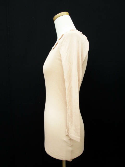 【中古】未使用品 クチュールブローチ Couture brooch カットソー 七分袖 レース 無地 38 M ピンク レディース 【ベクトル 古着】 170313 ブランド古着ベクトルプレミアム店