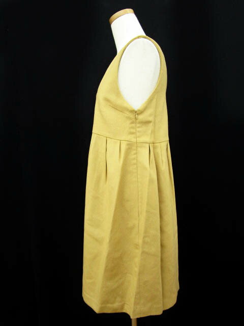 【中古】未使用品 アナトリエ ANATELIER ワンピース フレア スクエアネック 無地 ひざ丈 羊毛 カシミヤ混 36 S ベージュ レディース 【ベクトル 古着】 170315 ブランド古着ベクトルプレミアム店