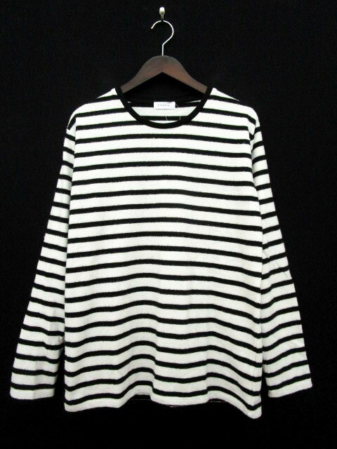 【中古】未使用品 エークロージング A-Clothing カットソー Tシャツ 長袖 ボーダー L 白 ホワイト /hn メンズ 【ベクトル 古着】 171120 ブランド古着ベクトルプレミアム店