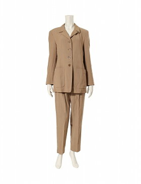 マックスマーラ MAX MARA セットアップ スーツ ジャケット パンツ ベージュ M 6 ウール レーヨン ベルト レディース 【中古】【ベクトル 古着】 ブランド古着ベクトルプレミアム店