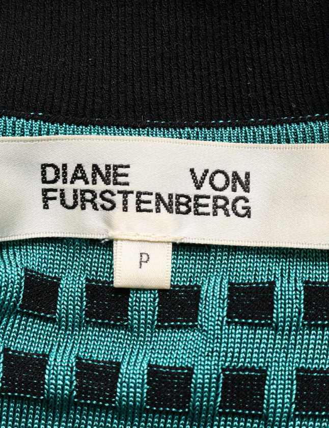 中古 ダイアンフォンファステンバーグ Diane Von リサイクル Furstenberg ラップワンピース Von バンデッド 財布 ニット 緑 黒 P 長袖 ひざ丈 チェック dvf レーヨン レディース ベクトル 古着 ベクトルプレミアム店 ブランド古着の買取販売ベクトル 中古