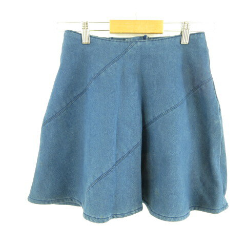 【中古】ユナイテッドアローズ UNITED ARROWS Anather Edition スカート ミニ フレア デニム地 裏起毛 紺 S *T892 レディース 【ベクトル 古着】 220530のサムネイル