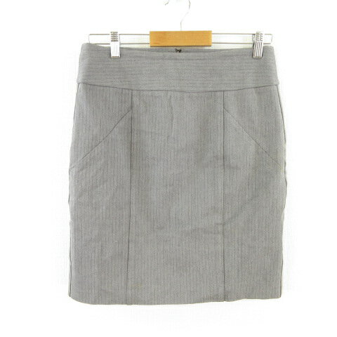 【中古】バナナリパブリック BANANA REPUBLIC スカート 台形 膝丈 ストレッチ グレー 6 *T688 レディース 【ベクトル 古着】 220722