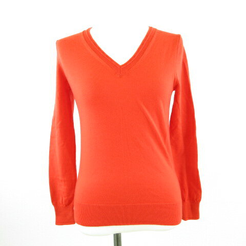 【中古】バナナリパブリック BANANA REPUBLIC ニット セーター 長袖 Vネック 赤 XS *T204 レディース 【ベクトル 古着】 220902