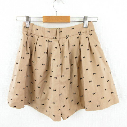 【中古】ダズリン dazzlin キュロット ショートパンツ 刺繍 茶 黒 M *A764 レディース 【ベクトル 古着】 221024