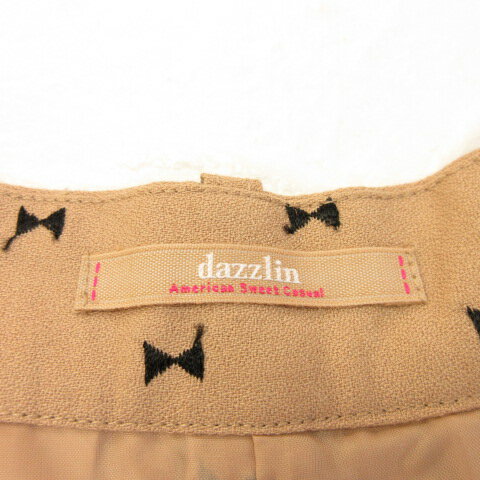 【中古】ダズリン dazzlin キュロット ショートパンツ 刺繍 茶 黒 M *A764 レディース 【ベクトル 古着】 221024