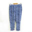 【中古】未使用品 B&Y ユナイテッドアローズ BEAUTY&YOUTH ビューティー&ユース テーパードパンツ ロング 総柄 薄手 青 白 M *E746 レ...