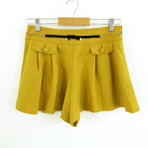 【中古】レッセパッセ LAISSE PASSE ショートパンツ キュロット チェーン からし色 黄 38 *T594 レディース 【ベクトル 古着】 230331