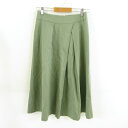 【中古】ケイカラット Kcarat スカート フレア ミモレ丈 ストレッチ カーキ 緑 61 *T366 レディース 【ベクトル 古着】 230530(4)