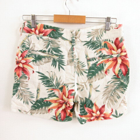 【中古】リー LEE Sanforized Shrunk ショートパンツ 花柄 オフホワイト 白 M *T477 レディース 【ベクトル 古着】 230904