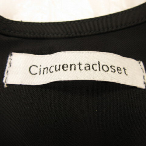 【中古】シンクエンタクローゼット Cincuetacloset チュニック 長袖 ティアード 黒 M *T500 レディース 【ベクトル 古着】 230906