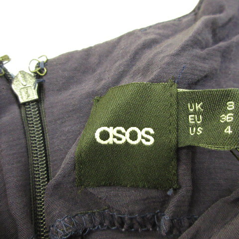 【中古】未使用品 エイソス asos タイトワンピース 半袖 ひざ丈 紺 36 *A354 レディース 【ベクトル 古着】 230906