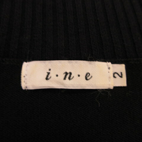 【中古】インエ i.n.e ニットベスト Vネック 紺 2 *T508 レディース 【ベクトル 古着】 230906