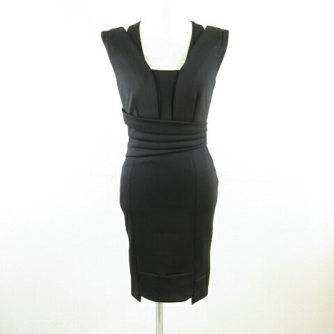【中古】未使用品 リース REISS ワンピース ノースリーブ ミニ ストレッチ 黒 2 *T549 レディース 【ベクトル 古着】 230907
