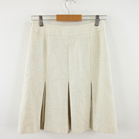 ブランド古着の買取販売ベクトルの【中古】エムプルミエ ブラック M-Premier BLACK ツイードスカート ひざ丈 プリーツ オフホワイト ベージュ 40 *A452 レディース 【ベクトル 古着】 230913｜アングル2