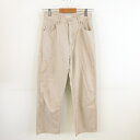 【中古】アースミュージック&エコロジー EARTH MUSIC & ECOLOGY デニムパンツ ストレート ロング ベージュ M *T591 レディース 【ベ...