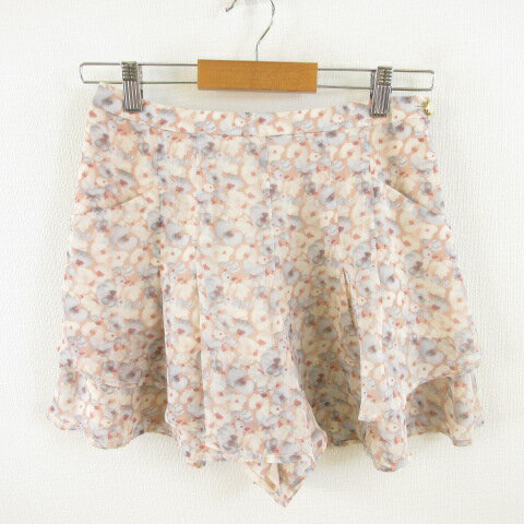 【中古】アプワイザーリッシェ Apuweiser-riche キュロット ショートパンツ 花柄 総柄 ピンク 1 *T671 レディース 【ベクトル 古着】 230920