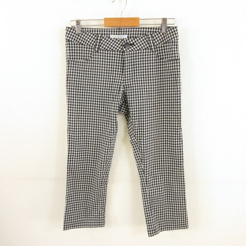 【中古】ノール シュド NORD SUD クロップドパンツ チェック 黒 白 38 *T3 レディース 【ベクトル 古着】 231013