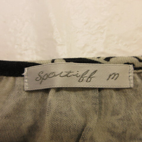 【中古】スポーティフ sportiff チュニック 長袖 総柄 花柄 ストレッチ 黒 M *T188 レディース 【ベクトル 古着】 231101
